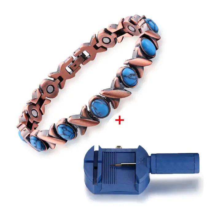 Bracelet de thérapie magnétique en métal solide pour femmes
