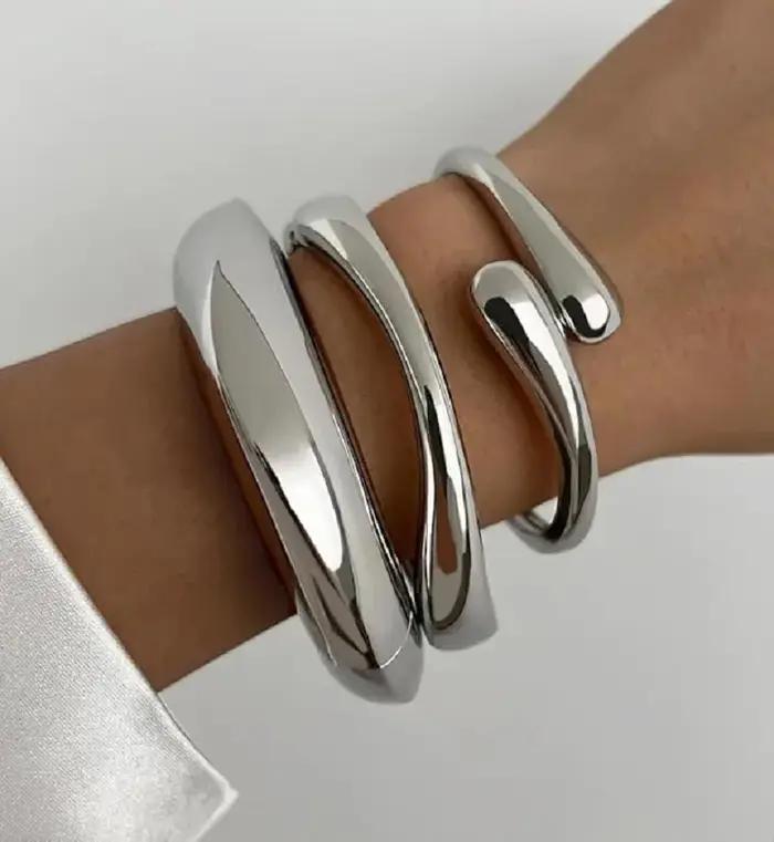 Bracelets en or épais pour femmes ensemble de grands