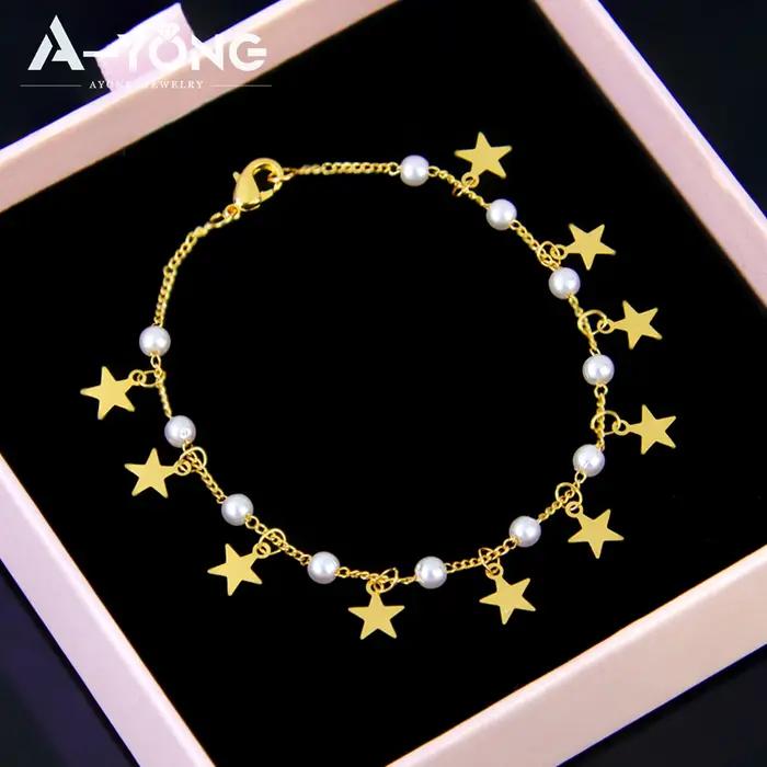 Parure de bijoux bohèmes à pampilles plaquées or 21 carats perles élégantes arabes collier et bracelet pour femmes occasions spéciales