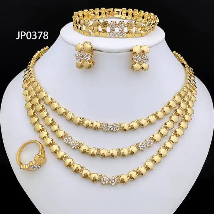 Ensembles de bijoux de couleur or pour femmes ensembles de colliers pour femmes bijoux de mode ensem