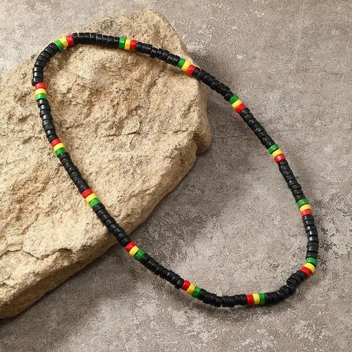 Collier créatif, ensemble de bijoux en perles de bois
