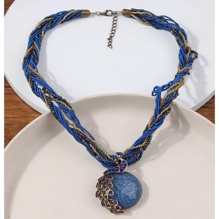 Collier ras du cou ethnique bohème fait à la main avec perles multicouches en cristal pour femmes occasions spéciales