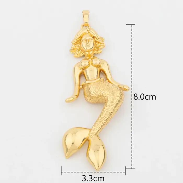 Pendentif sirène en cuivre pour hommes et femmes collier JONecklace pour filles