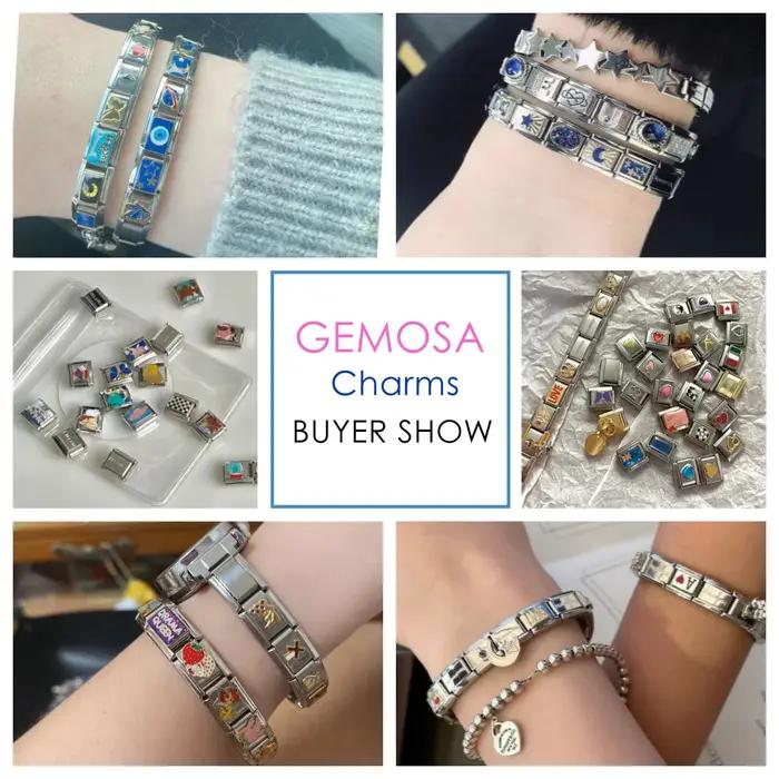 Bracelet en acier inoxydable à glaçure colorée et breloques mode pour homme femme occasions spéciales anniversaire noël mariage romantique fantaisie chic y2k