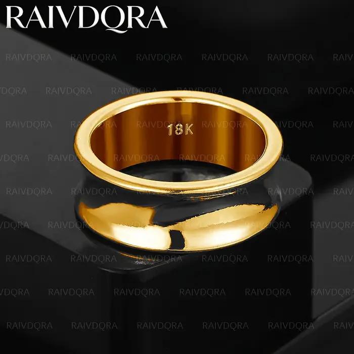 Bague simple plaquée or 18 carats pour hommes et femmes, bijoux de mode, accessoires de fête élégant