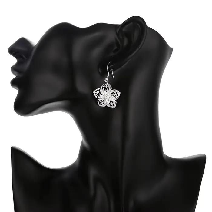 Boucles d'oreilles en argent Sterling 925 pour femmes, bijoux de haute qualité, mode rétro fleurs, cadeaux de luxe