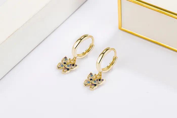 Boucles d'oreilles en or 14K diamant naturel pour femmes occasions spéciales bohémiennes anniversaire mariage cadeau pour Noël Halloween