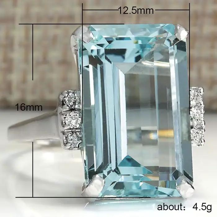 Bague Hyperbole en zircone cubique bleu ciel, alliance de mariage pour femmes, bijou de soirée et occasions spéciales