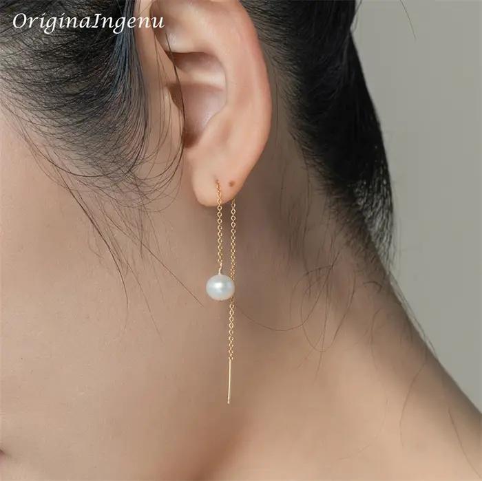 Boucles d'oreilles pendantes faites à la main pour femmes, bijoux en perles vintage, pompon rempli d