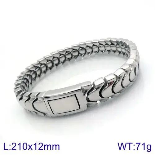 Bracelet homme brossé TrustyLan en acier inoxydable et titane pour occasions spéciales et cadeaux d'anniversaire pour lui