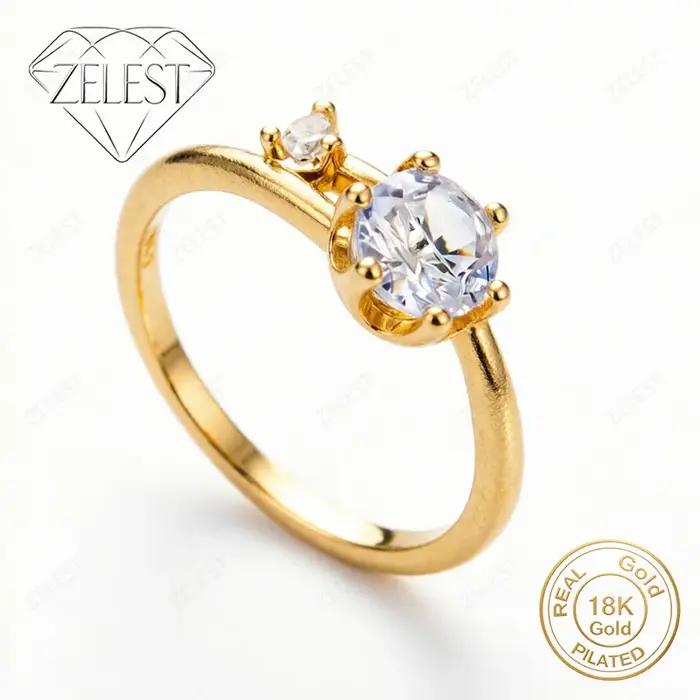 Bague en argent sterling 925 plaqué or 18 carats