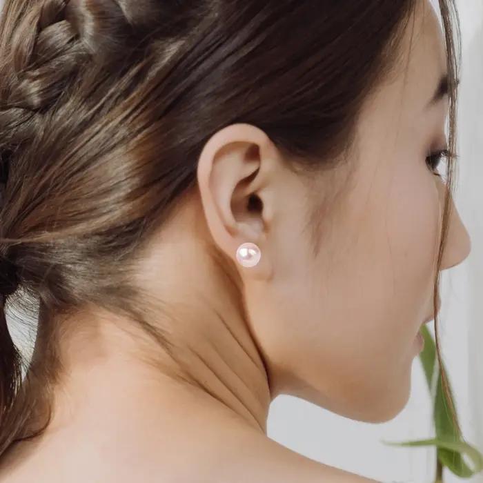 Boucles d'oreilles en perles d'eau douce naturelles pour femmes et filles, 3 couleurs, bijoux fins de mariage, cadeaux, 3 paires