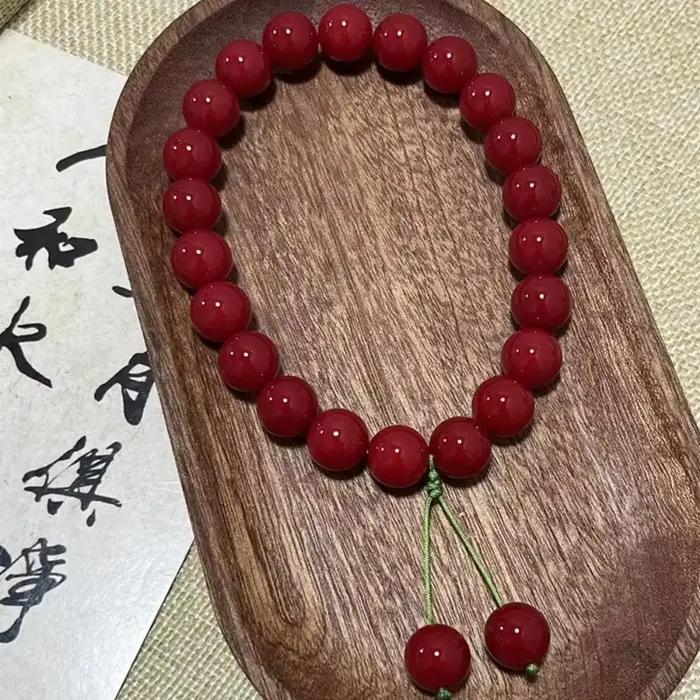 Bracelet Bodhi rouge Bracelet racine Bodhi Yoga cerise Bracelet Bodhi méditation pleine conscience poche Mala perles femme poche