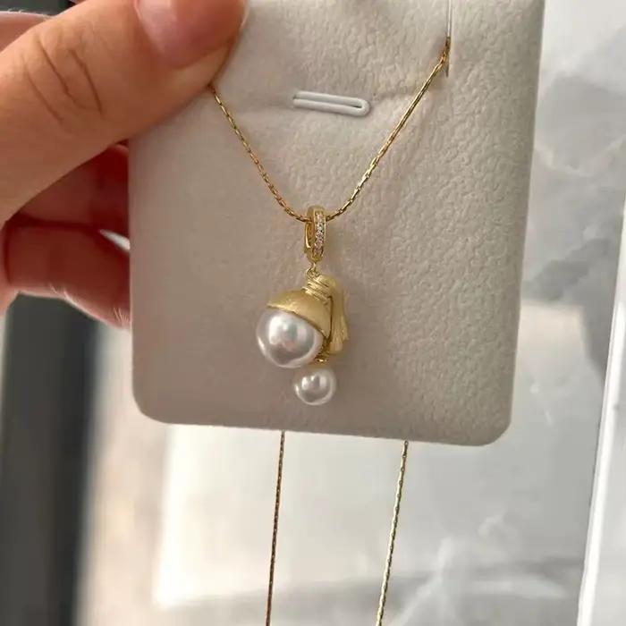 Collier de perles en argent Sterling 925, breloque personnalisée, pendentif de forme géométrique, ras du cou, cadeau d'anniversaire pour femmes, bijoux exquis