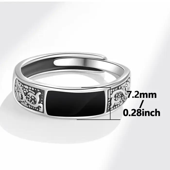 Bagues Vintage en Faux Onyx Punk Style pour Hommes Alliances de Mariage Accessoires de Mode Occasions Spéciales