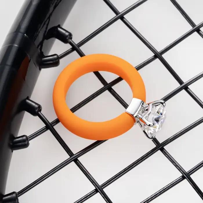 Bague de fiançailles solitaire MossanRappr en argent sterling 925 avec moissanite couleur D de 3
