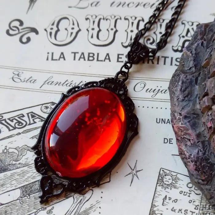 Nouveau collier Vintage en cristal de Quartz rouge