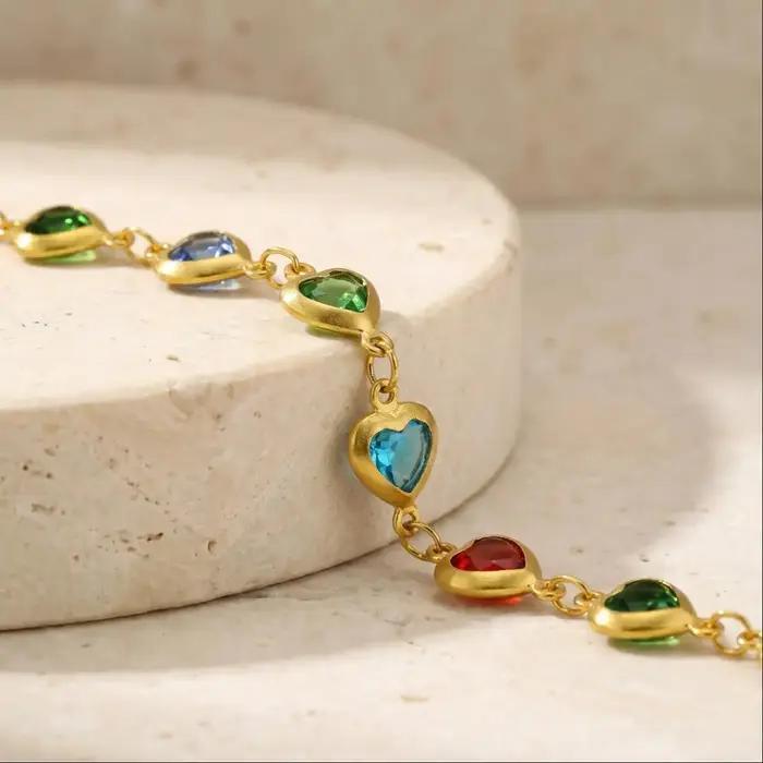 Bracelet de cheville en forme de cœur pour femme