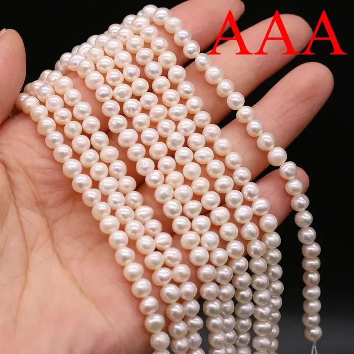 Perles d'Eau Douce Naturelles Blanches AAA + de 4 à 5mm