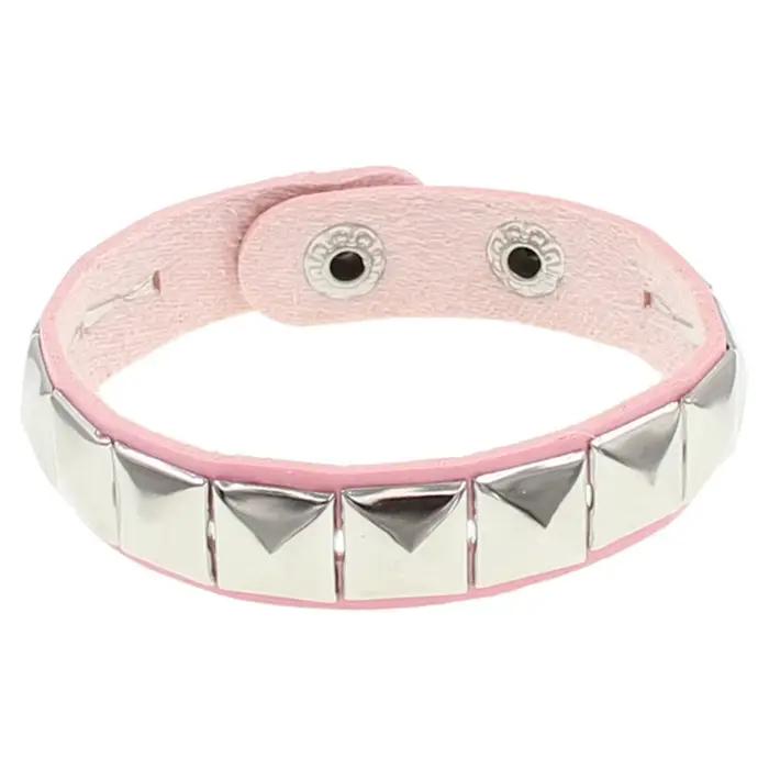 Bracelet Punk Hip-hop à Rivets Carrés en Cuir pour Hommes et Femmes Occasions Spéciales Style Rock Punk
