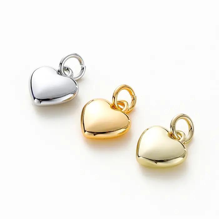 Charme de coeur plaqué or avec bague diabétique