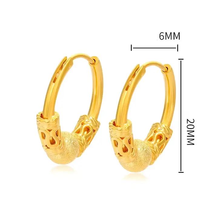 Boucles d'oreilles en perles de couleur or véritable K, bijoux fins, ne se décolore pas, bijoux de fiançailles et de mariage, de noël, cadeaux
