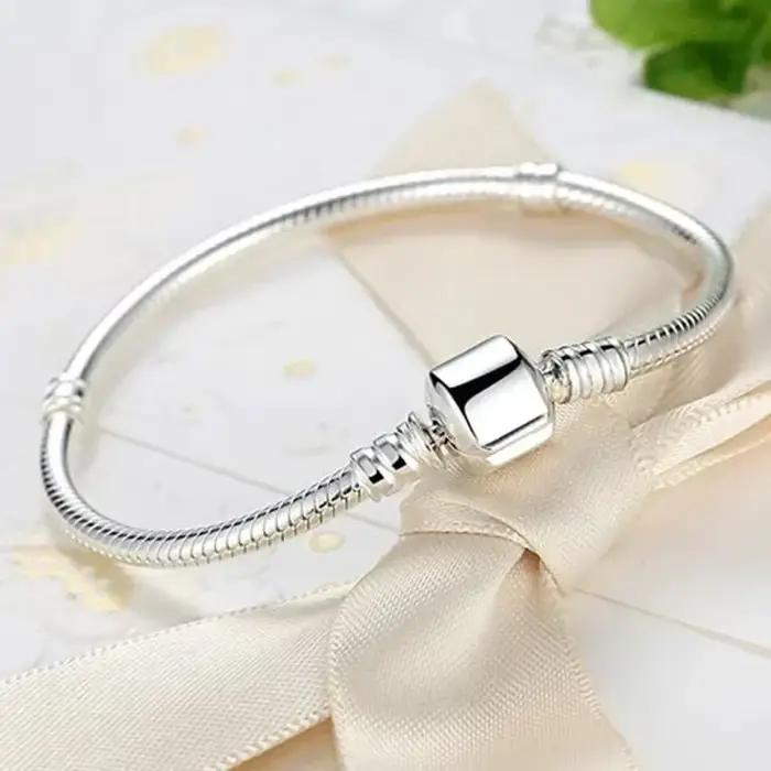 Bracelet en argent sterling 925 serpent à breloques plaqué or pour femmes engagements spéciaux