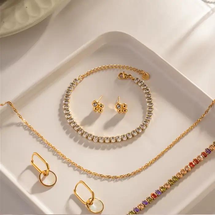 Bracelet pour femme en acier inoxydable à breloques motif coeur chaîne corde bijoux de mode
