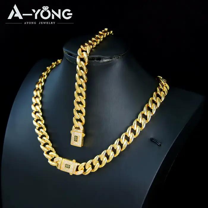 Ensemble de bijoux chaînes cubaines de mode arabe