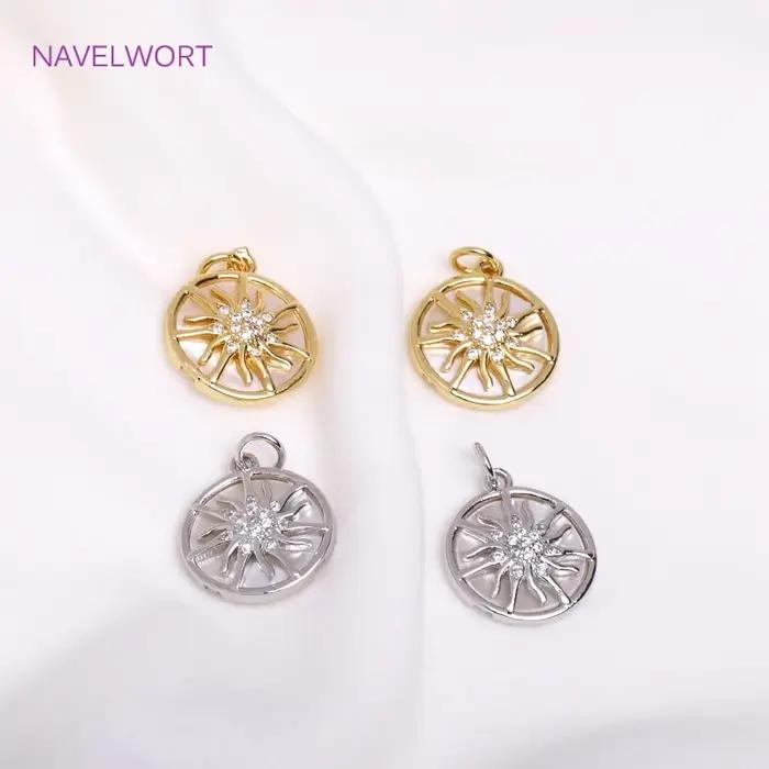 Pendentif en laiton plaqué or 18 carats serti de zircon pour bijoux créatifs et occasions spéciales femme
