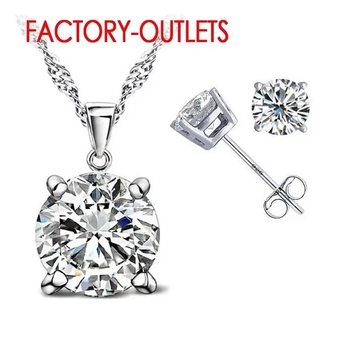 Ensemble de bijoux de mariage en argent sterling 925 serti de zircone pour femmes occasions spéciales comme mariage fiançailles anniversaire