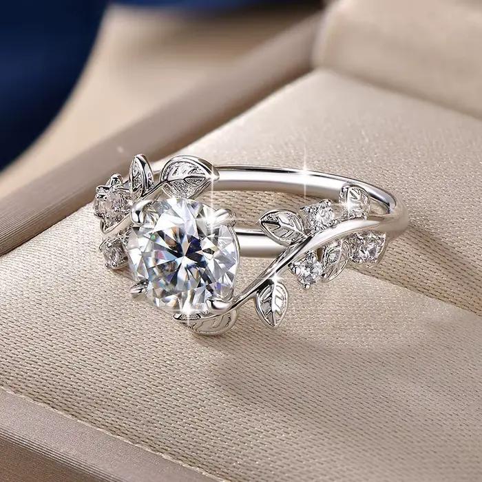 Bague de fiançailles Rrjzz en moissonite et zirconium pour femmes occasions spéciales engagement mariage anniversaire fête des mères