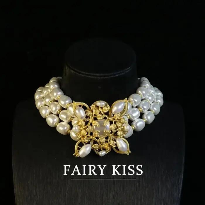 Collier de boucles d'oreilles en Imitation de perles de culture