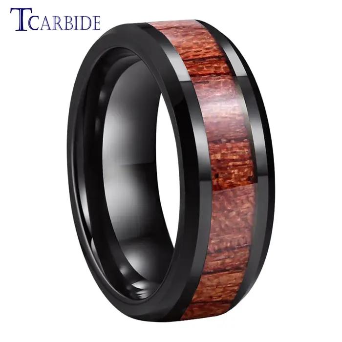Bague de mariage en tungstène 8 mm pour homme et femme