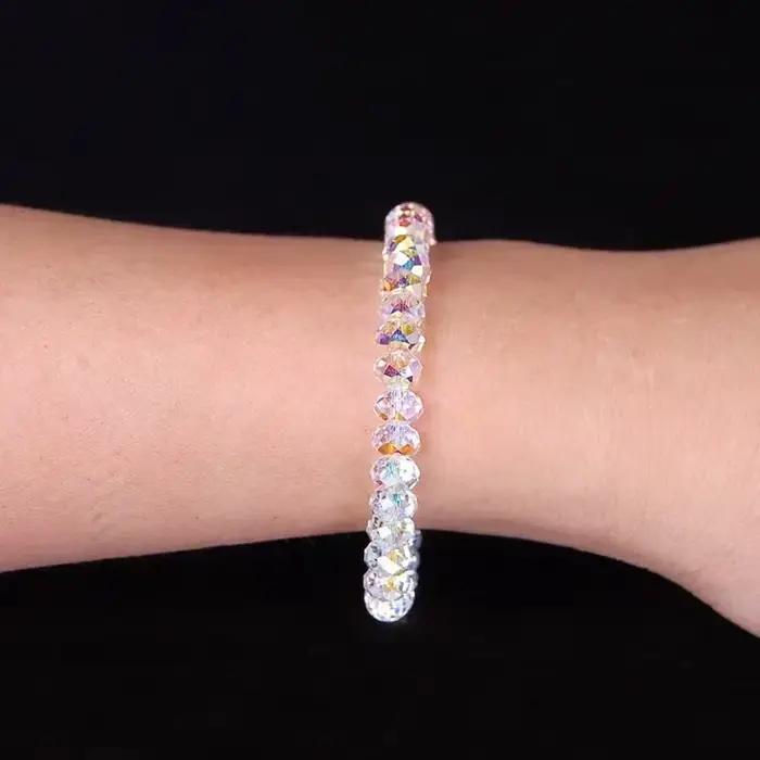 Nouveau Bracelet en cristal d'autriche artificiel, perles en pierre brillante, corde élastique, bijoux pour femmes