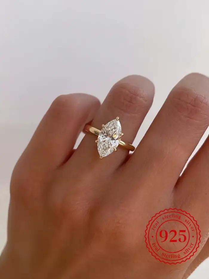 Bague en argent sterling 925 sertie de zirconium blanc élégante pour femmes occasions spéciales mariage fiançailles bijoux fins de luxe