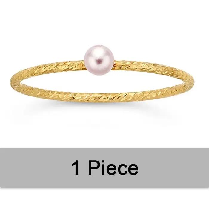 Bague en or 14K remplie de perles blanches boho élégante pour femmes occasions spéciales partis et mariages