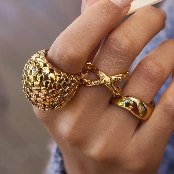 Uworld – bagues uniques de styliste plaqué or 18 carats