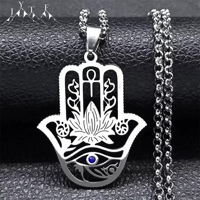 Collier Hamsa Main de Fatima Annie Fleur Oeil d'Horus pour Femme