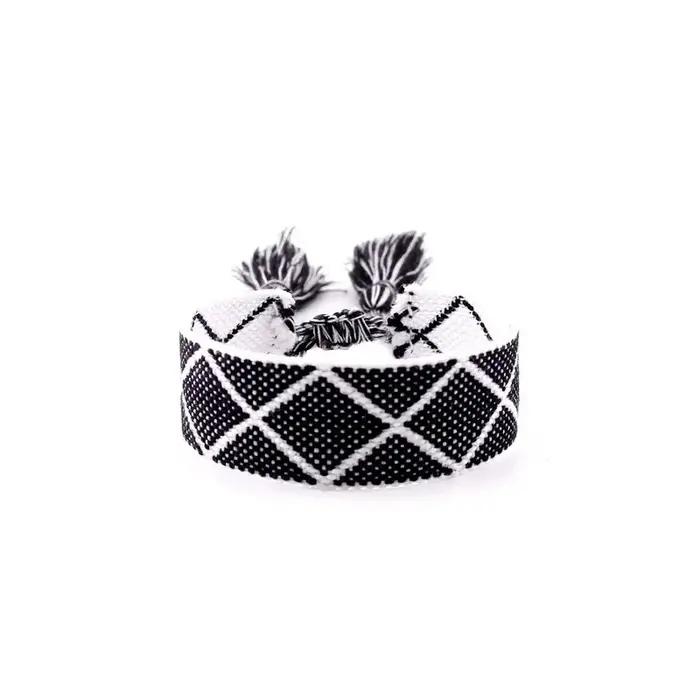 Bracelet tissé à la main de Style National bohème pour femmes, Bracelet à motif décoratif coloré brodé, cadeau de bijoux de mode