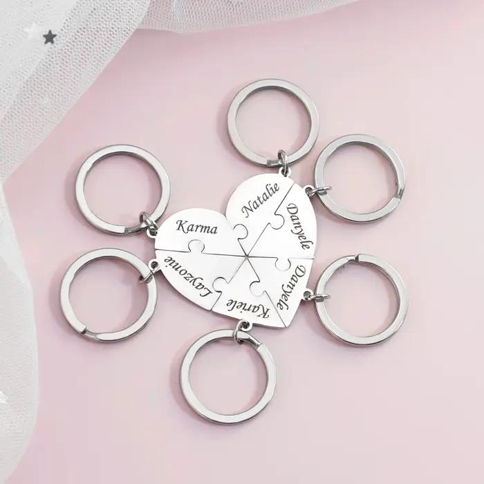 Noms personnalisés Puzzle pièces de coeur collier