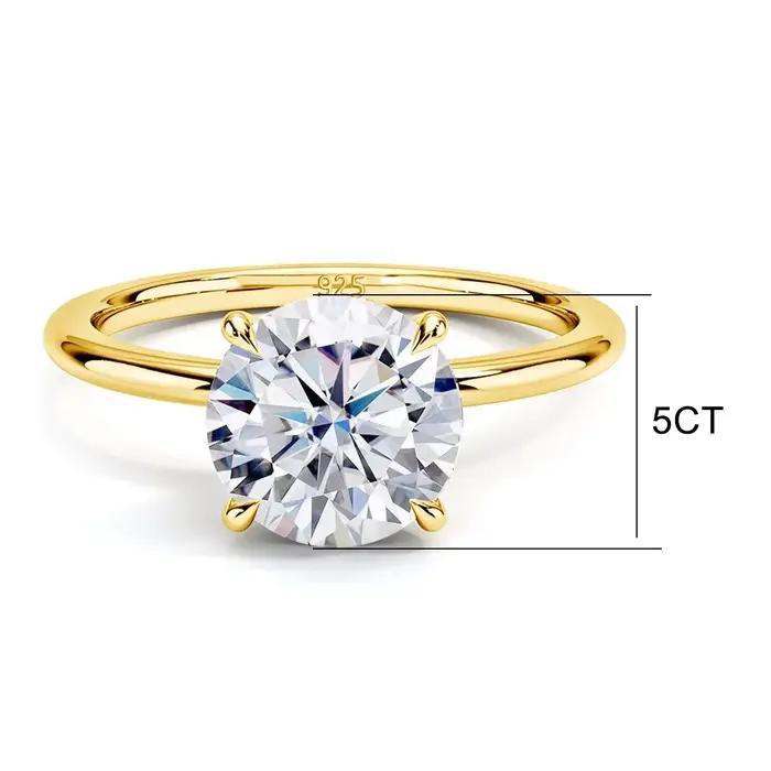 Szjinao – bague en Moissanite couleur