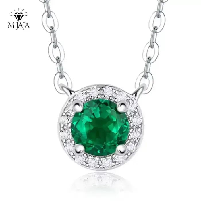 Pendentif émeraude cultivée en laboratoire M-JAJA
