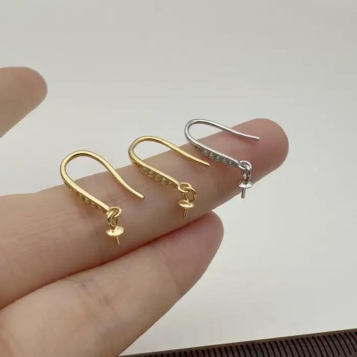 Crochets de boucles d'oreilles en argent sterling 925 massif pour perles DIY élégants et durables pour femmes occasions spéciales