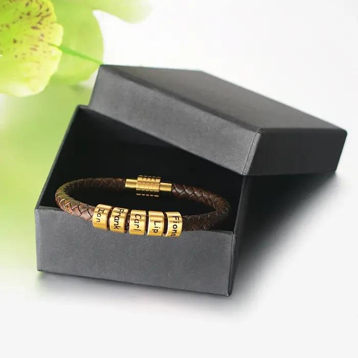 Bracelet personnalisé avec noms de famille pour hommes