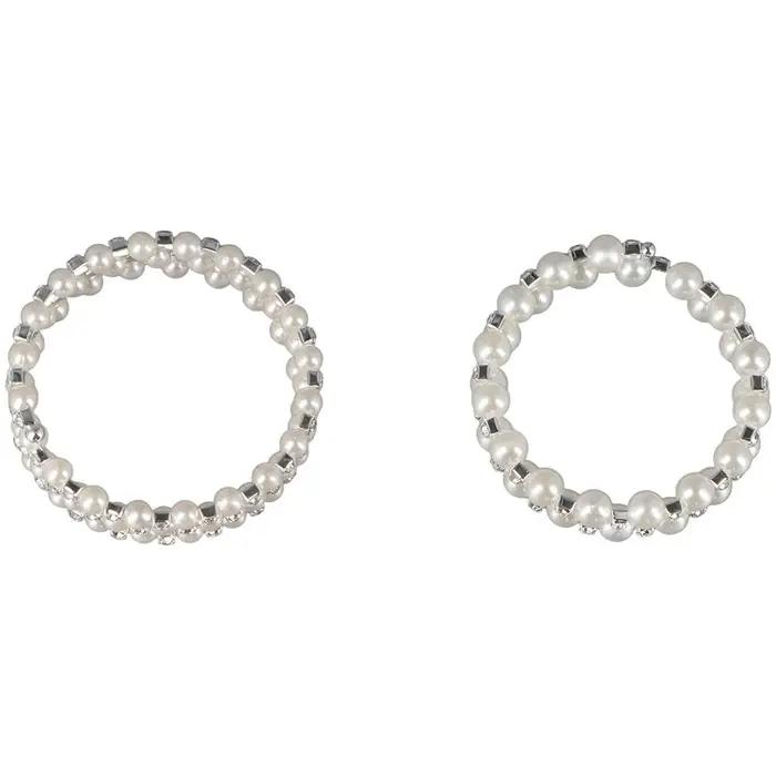 Bracelets multirangs pour femmes avec pendentif chaîne perlée et breloque enroulée en perle