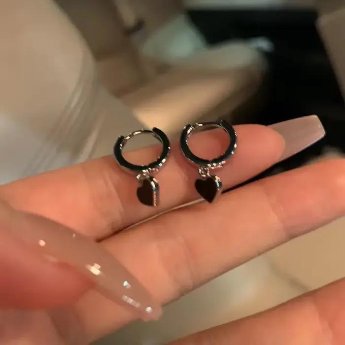 Boucles d'oreilles créoles géométriques en forme de cœur pour femmes et filles, accessoires de bijou