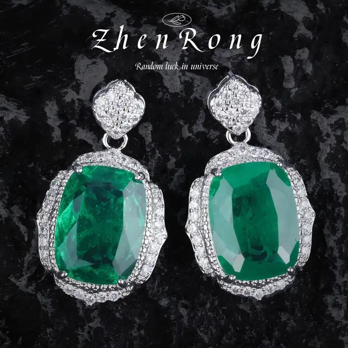 FoyCyclination-Ensemble de Bijoux Vintage Tourmaline Verte Émeraude pour Femme