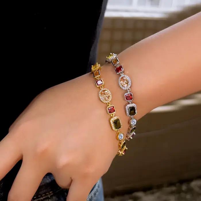 BeaQueen bohème géométrique multicolore cubique zircone pierre Bracelets pour femme à la mode danse fête bijoux accessoires B161