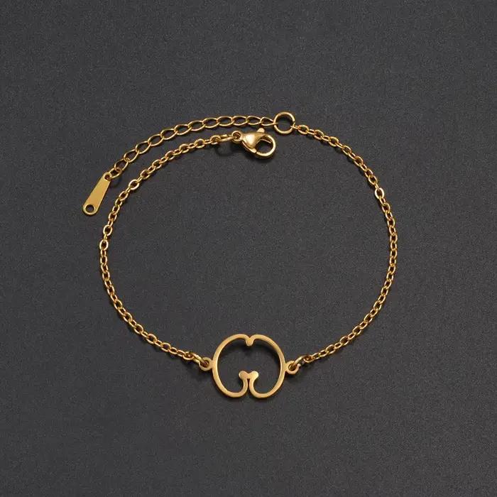 Bracelets Seychelles pour femme, 1 pièce, avec carte de Mahé et coquille de coco, bijoux en acier inoxydable # 591762